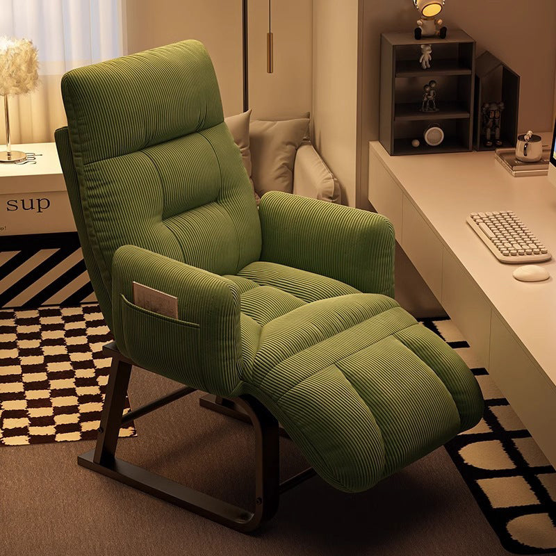 Modern Minimalist Square Rectangular Synthetic Fabric Corduroy Iron Recliner Backrest Armrest For Living Room