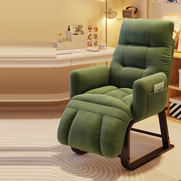 Modern Minimalist Square Rectangular Synthetic Fabric Corduroy Iron Recliner Backrest Armrest For Living Room