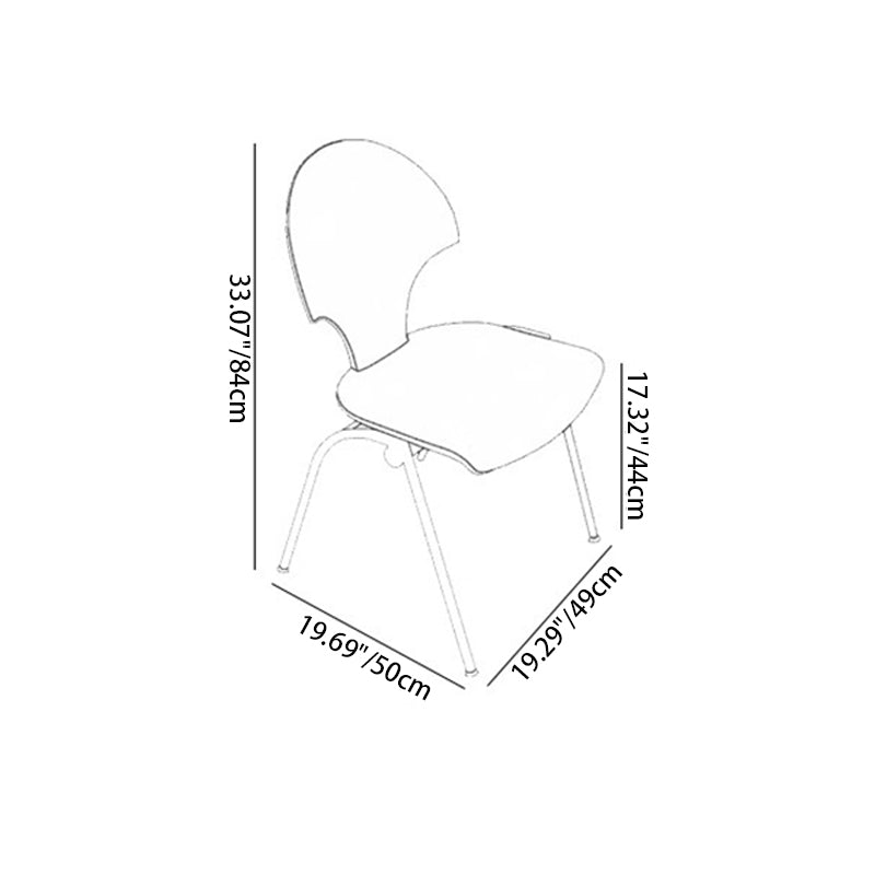 Chaise de salle à manger empilable contemporaine rétro carrée en bois de hêtre et fer, dossier en forme de ginkgo, sans accoudoirs, pour salle à manger et cuisine 