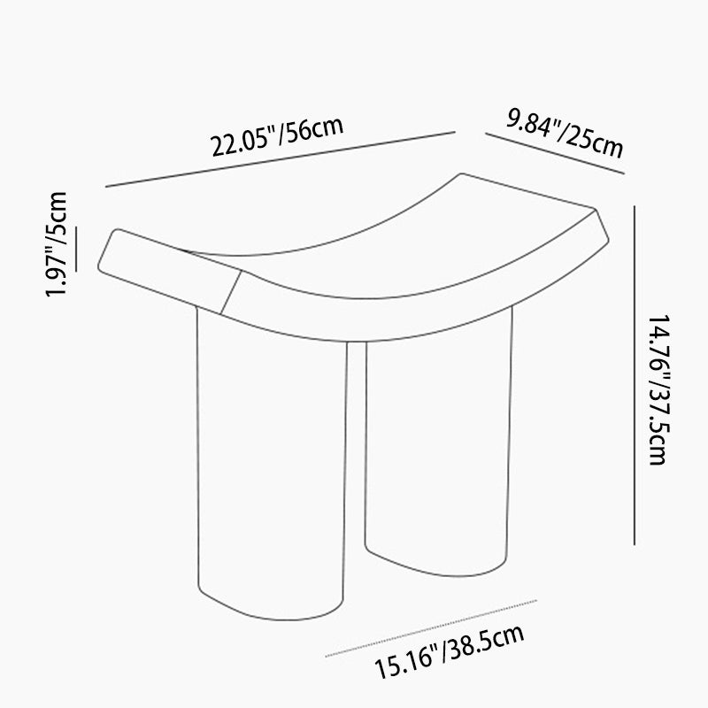 Taburete Bajo de Plástico Rectangular Nórdico Contemporáneo para Sala de Estar 