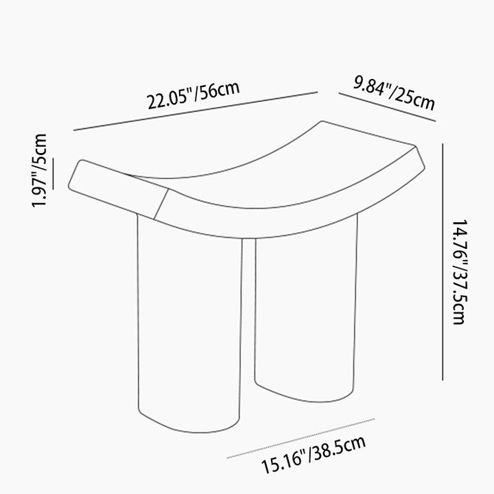 Taburete Bajo de Plástico Rectangular Nórdico Contemporáneo para Sala de Estar 