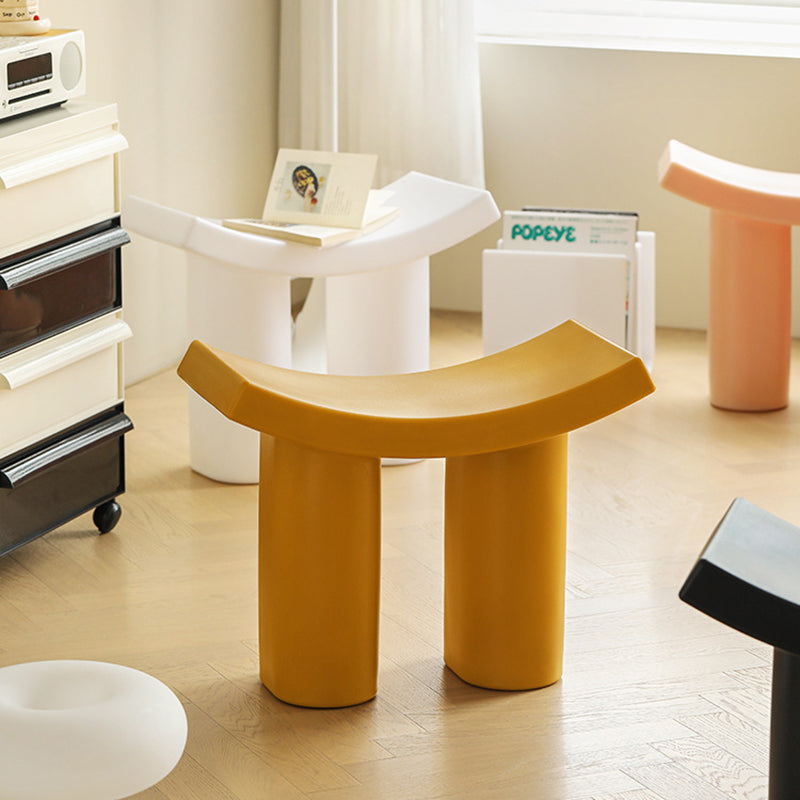 Taburete Bajo de Plástico Rectangular Nórdico Contemporáneo para Sala de Estar 