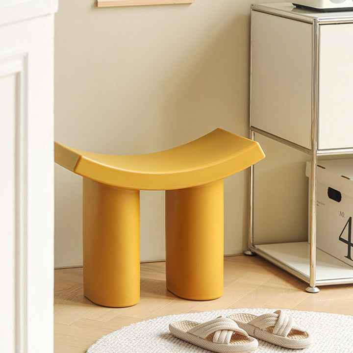 Taburete Bajo de Plástico Rectangular Nórdico Contemporáneo para Sala de Estar 