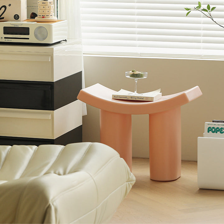 Taburete Bajo de Plástico Rectangular Nórdico Contemporáneo para Sala de Estar 