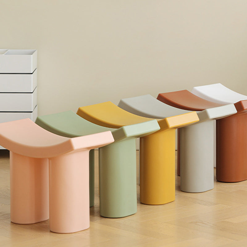 Taburete Bajo de Plástico Rectangular Nórdico Contemporáneo para Sala de Estar 