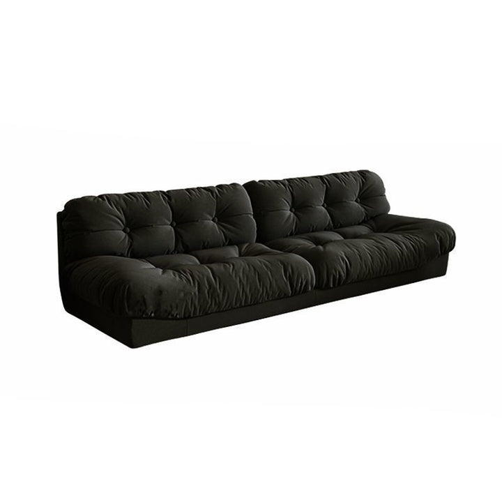 Minimalista moderno rectangular de pana MDF sofá respaldo sin brazos para sala de estar 