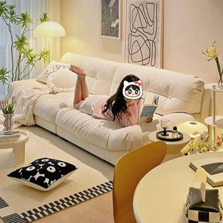 Minimalista moderno rectangular de pana MDF sofá respaldo sin brazos para sala de estar 
