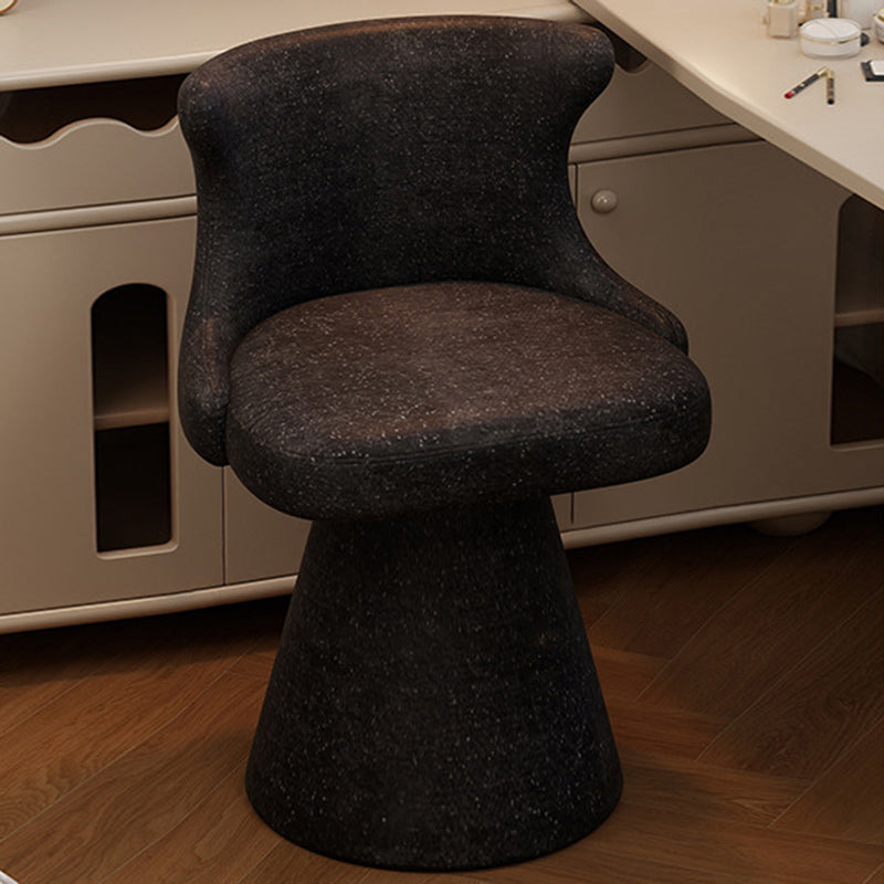 Contemporary Nordic Square Velvet Cat Scratch Leather Solid Wood Plywood Swivel Vanity Stool Backrest Armless For Bedroom