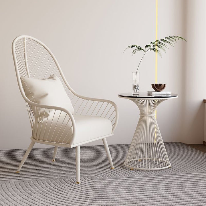 Chaise d’appoint contemporaine nordique carrée rectangulaire en tissu technique, acier au carbone, avec dossier et accoudoirs amovibles pour salon 