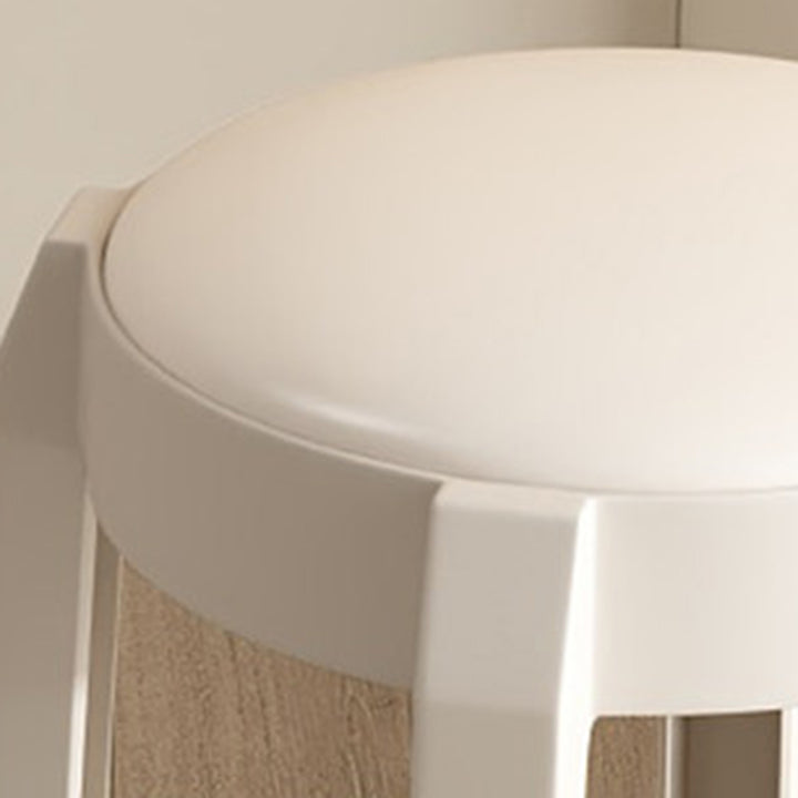 Modern Minimalist Round PU Leather PP Stackable Low Stool For Living Room