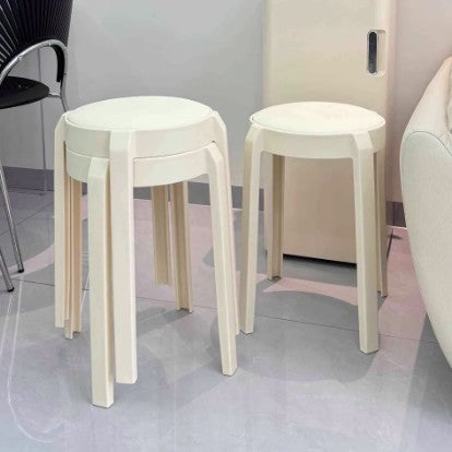 Modern Minimalist Round PU Leather PP Stackable Low Stool For Living Room
