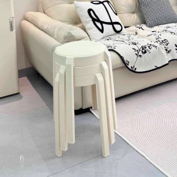 Modern Minimalist Round PU Leather PP Stackable Low Stool For Living Room