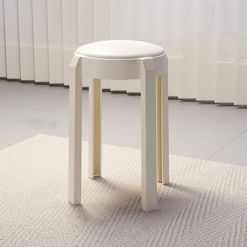 Modern Minimalist Round PU Leather PP Stackable Low Stool For Living Room