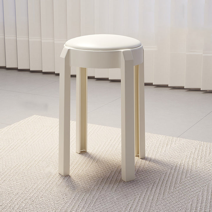 Modern Minimalist Round PU Leather PP Stackable Low Stool For Living Room