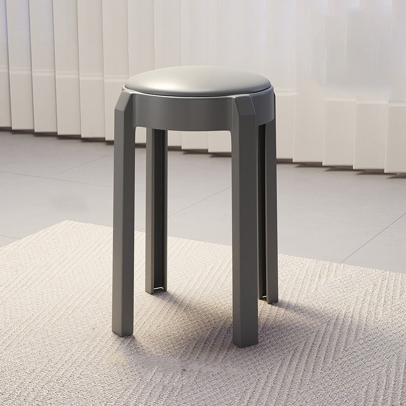 Modern Minimalist Round PU Leather PP Stackable Low Stool For Living Room