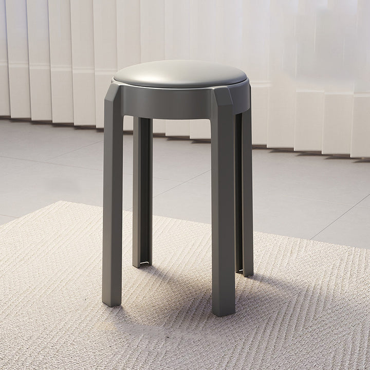 Modern Minimalist Round PU Leather PP Stackable Low Stool For Living Room