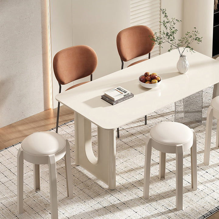 Modern Minimalist Round PU Leather PP Stackable Low Stool For Living Room