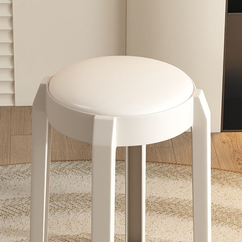 Modern Minimalist Round PU Leather PP Stackable Low Stool For Living Room