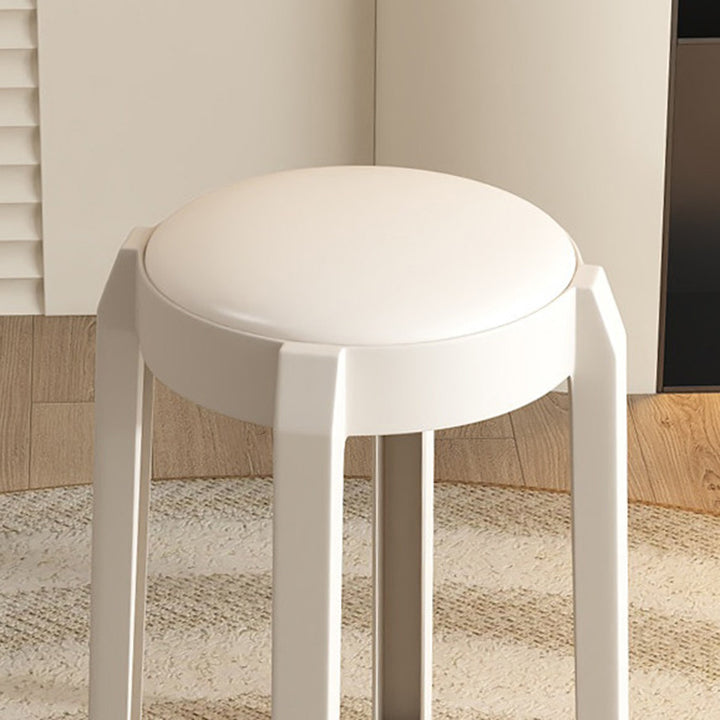 Modern Minimalist Round PU Leather PP Stackable Low Stool For Living Room