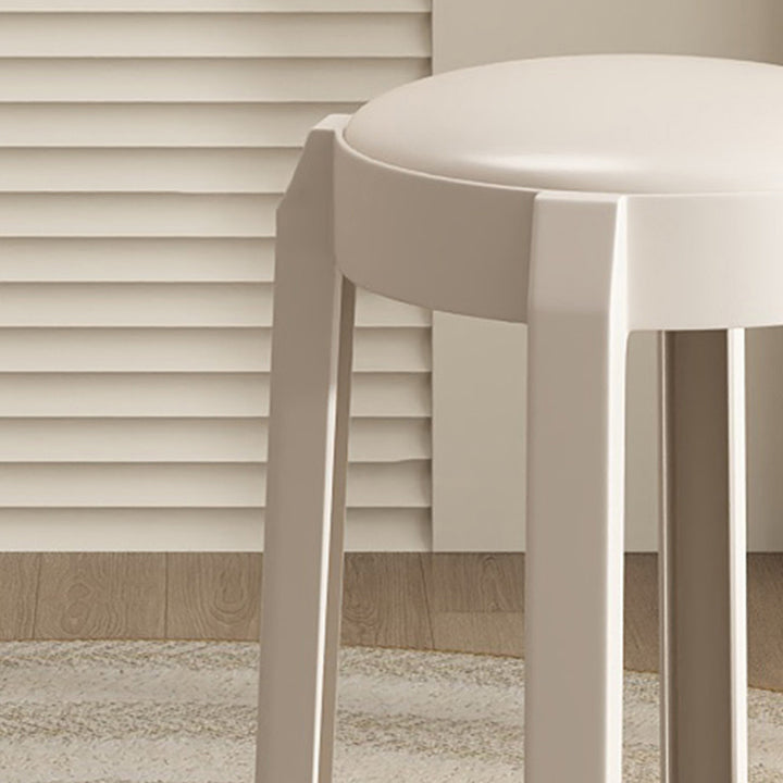 Modern Minimalist Round PU Leather PP Stackable Low Stool For Living Room