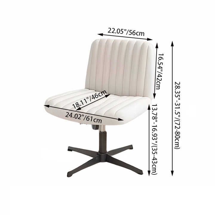 Modern Minimalist Square Rectangular Cat Scratch Leather Solid Wood Plywood Iron 360°Swivel Movable Height Adjustable Desk Chair Backrest Armless For Home Office