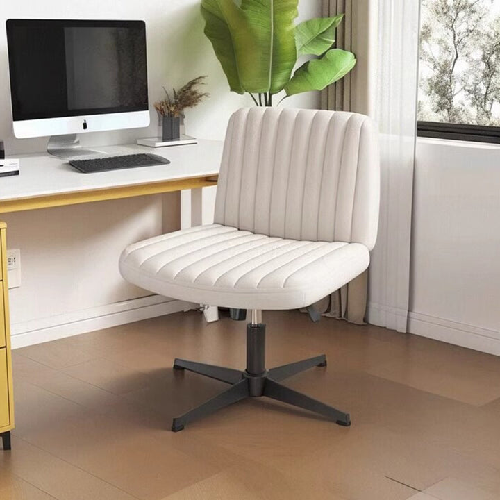 Modern Minimalist Square Rectangular Cat Scratch Leather Solid Wood Plywood Iron 360°Swivel Movable Height Adjustable Desk Chair Backrest Armless For Home Office
