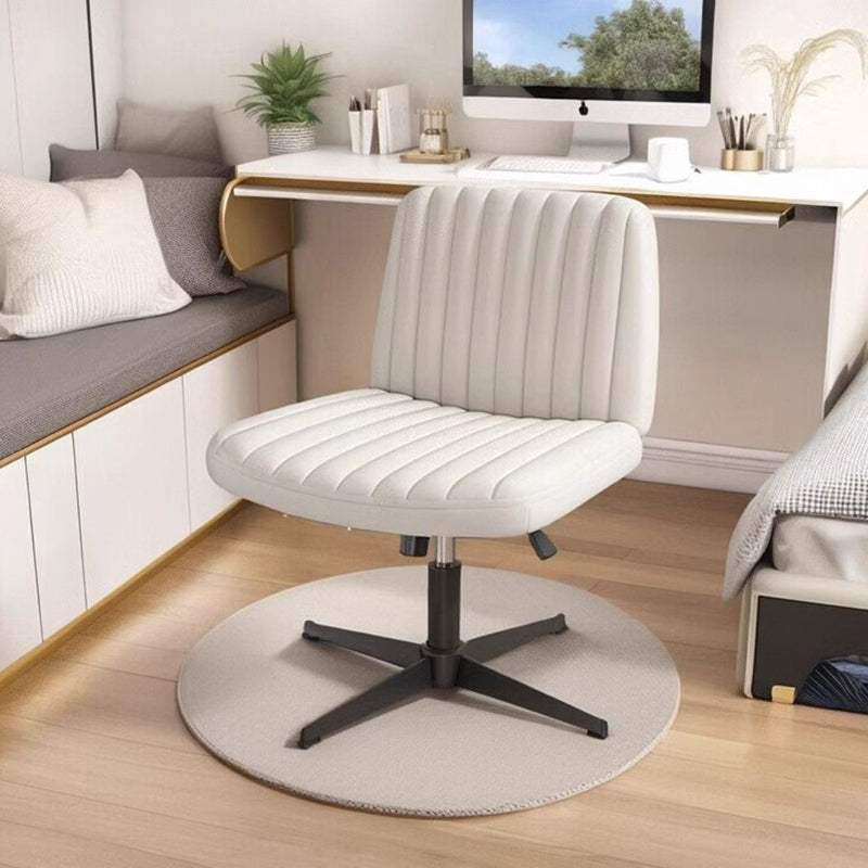 Modern Minimalist Square Rectangular Cat Scratch Leather Solid Wood Plywood Iron 360°Swivel Movable Height Adjustable Desk Chair Backrest Armless For Home Office