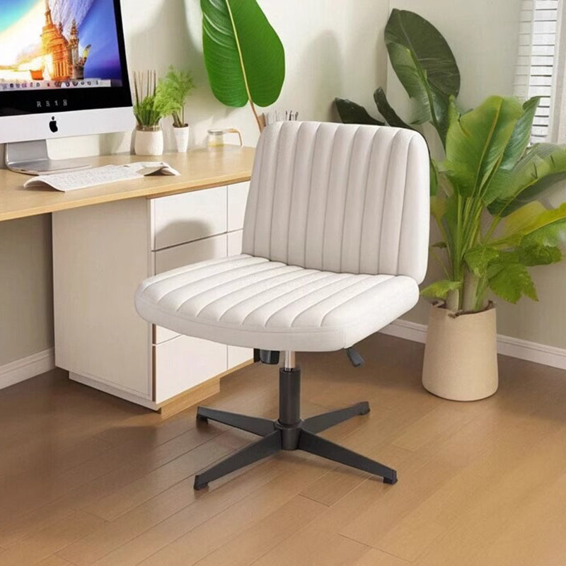 Modern Minimalist Square Rectangular Cat Scratch Leather Solid Wood Plywood Iron 360°Swivel Movable Height Adjustable Desk Chair Backrest Armless For Home Office