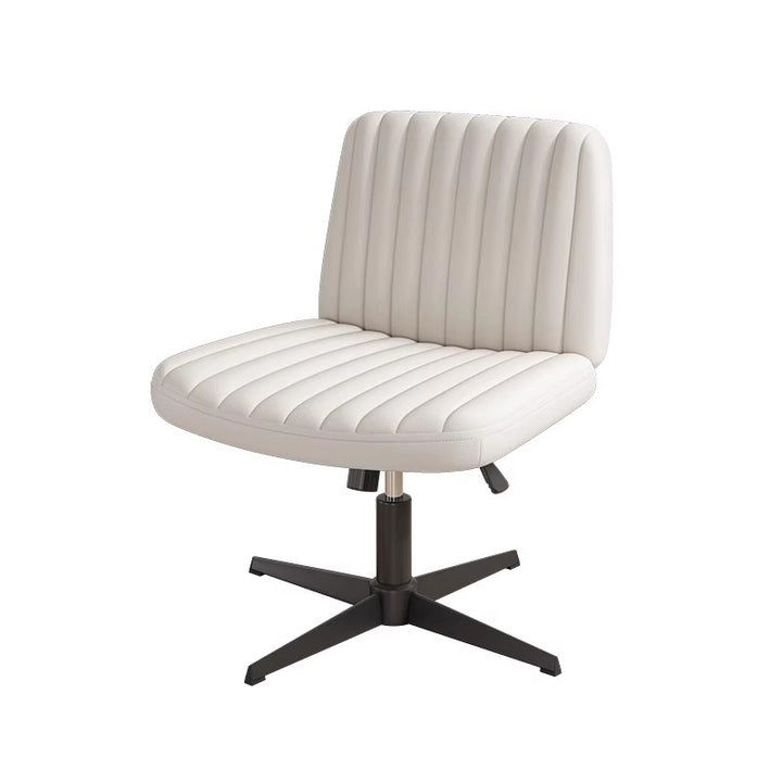 Modern Minimalist Square Rectangular Cat Scratch Leather Solid Wood Plywood Iron 360°Swivel Movable Height Adjustable Desk Chair Backrest Armless For Home Office