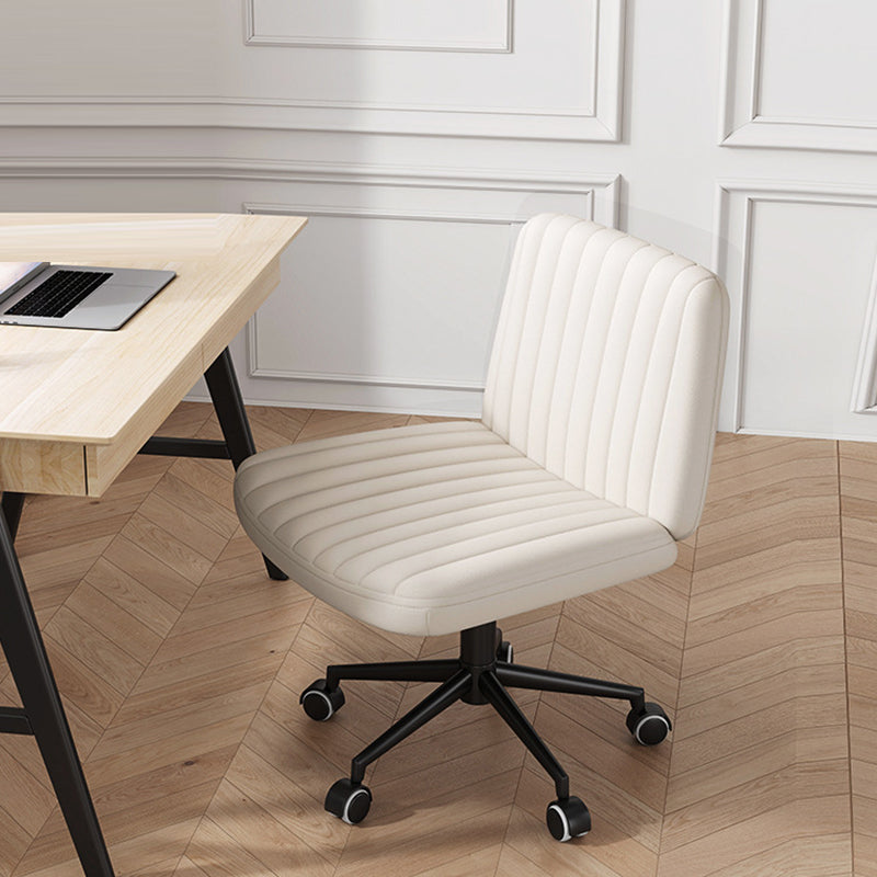Modern Minimalist Square Rectangular Cat Scratch Leather Solid Wood Plywood Iron 360°Swivel Movable Height Adjustable Desk Chair Backrest Armless For Home Office