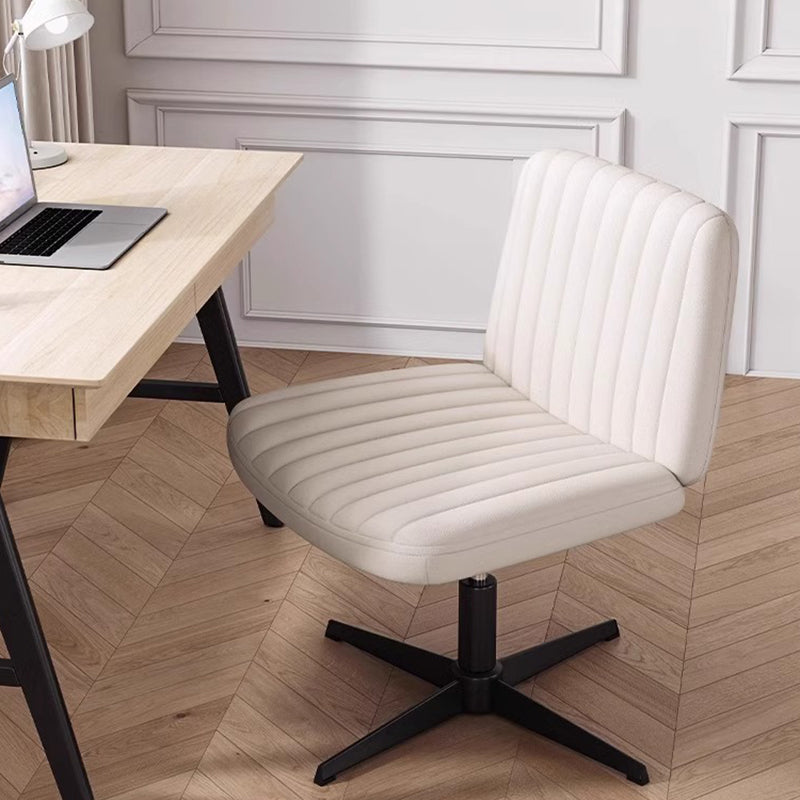 Modern Minimalist Square Rectangular Cat Scratch Leather Solid Wood Plywood Iron 360°Swivel Movable Height Adjustable Desk Chair Backrest Armless For Home Office