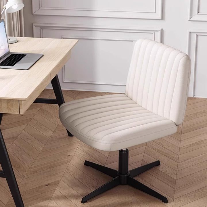 Modern Minimalist Square Rectangular Cat Scratch Leather Solid Wood Plywood Iron 360°Swivel Movable Height Adjustable Desk Chair Backrest Armless For Home Office