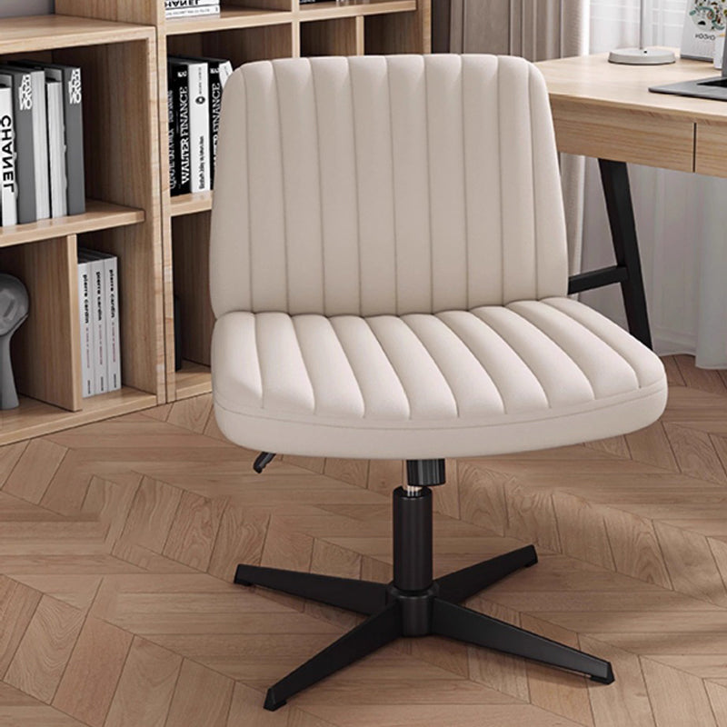 Modern Minimalist Square Rectangular Cat Scratch Leather Solid Wood Plywood Iron 360°Swivel Movable Height Adjustable Desk Chair Backrest Armless For Home Office