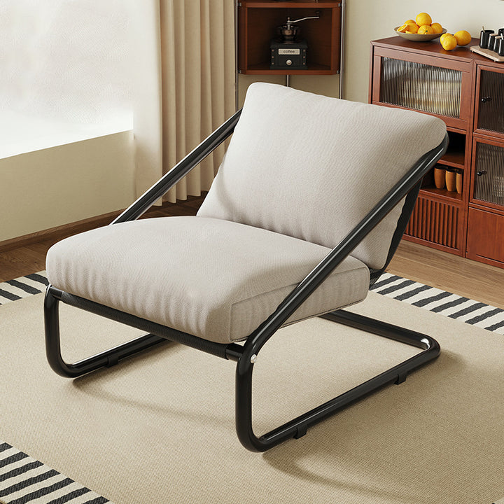 Chaise d'appoint sans accoudoirs moderne minimaliste carrée rectangulaire en coton galvanisé avec dossier amovible pour salon 