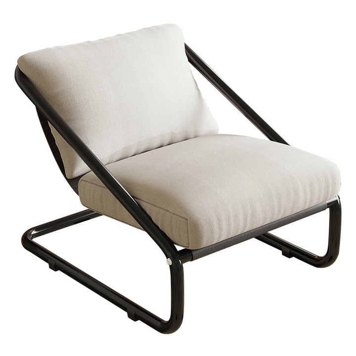 Sillón de acento moderno minimalista cuadrado/rectangular de algodón y acero al carbono con respaldo desmontable, sin brazos, para sala de estar 
