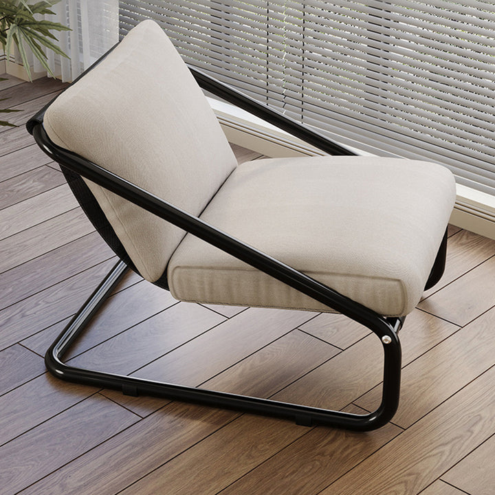Chaise d'appoint sans accoudoirs moderne minimaliste carrée rectangulaire en coton galvanisé avec dossier amovible pour salon 