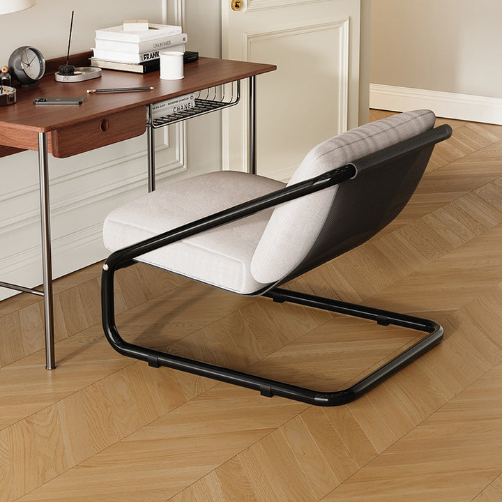 Chaise d'appoint sans accoudoirs moderne minimaliste carrée rectangulaire en coton galvanisé avec dossier amovible pour salon 