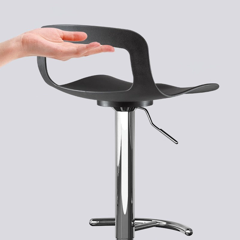 Moderner minimalistischer quadratischer rechteckiger PP Edelstahl drehbarer höhenverstellbarer Barhocker Rückenlehne armlos für Esszimmer &amp; Küche 