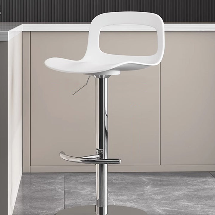 Moderner minimalistischer quadratischer rechteckiger PP Edelstahl drehbarer höhenverstellbarer Barhocker Rückenlehne armlos für Esszimmer &amp; Küche 