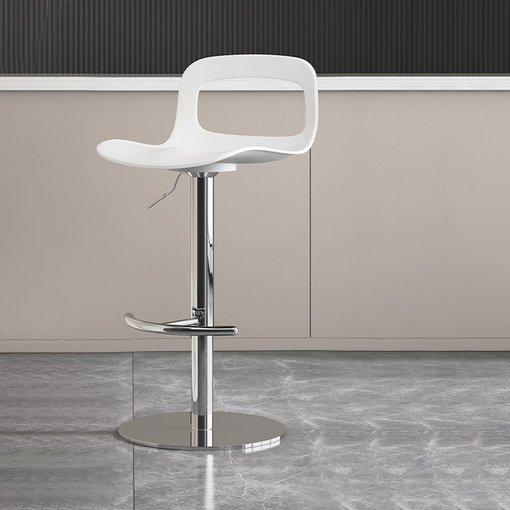 Moderner minimalistischer quadratischer rechteckiger PP Edelstahl drehbarer höhenverstellbarer Barhocker Rückenlehne armlos für Esszimmer &amp; Küche 