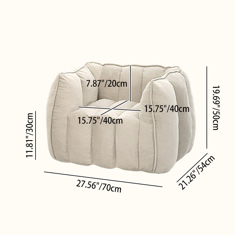 Moderno Minimalista Rectangular de Terciopelo Rebote Esponja Compresible Sofá Perezoso para Niños con Respaldo y Reposabrazos para Sala de Estar 