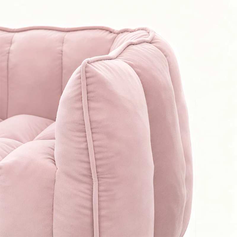 Moderno Minimalista Rectangular de Terciopelo Rebote Esponja Compresible Sofá Perezoso para Niños con Respaldo y Reposabrazos para Sala de Estar 