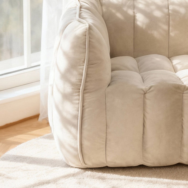 Moderno Minimalista Rectangular de Terciopelo Rebote Esponja Compresible Sofá Perezoso para Niños con Respaldo y Reposabrazos para Sala de Estar 
