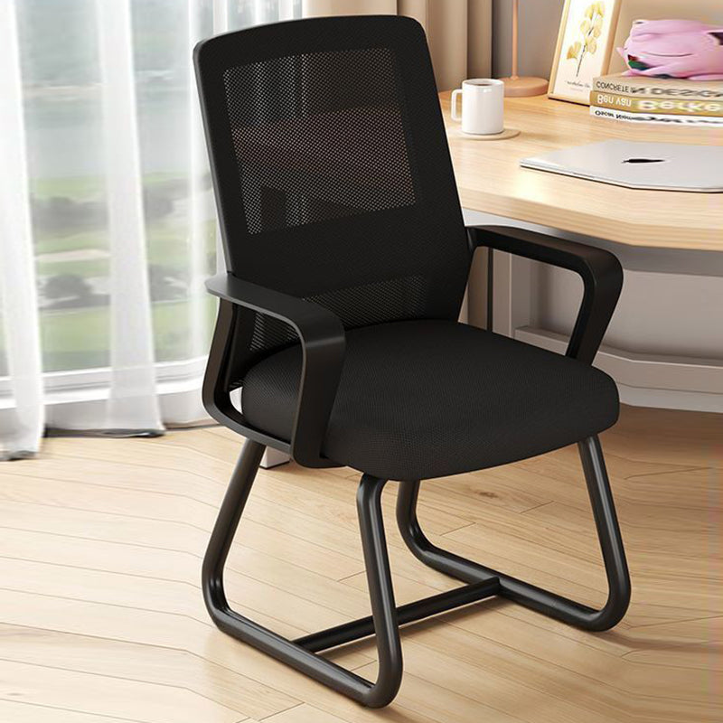 Modern Minimalist Square Rectangular Mesh Fabric Carbon Steel Desk Chair Backrest Armrest For Home Office