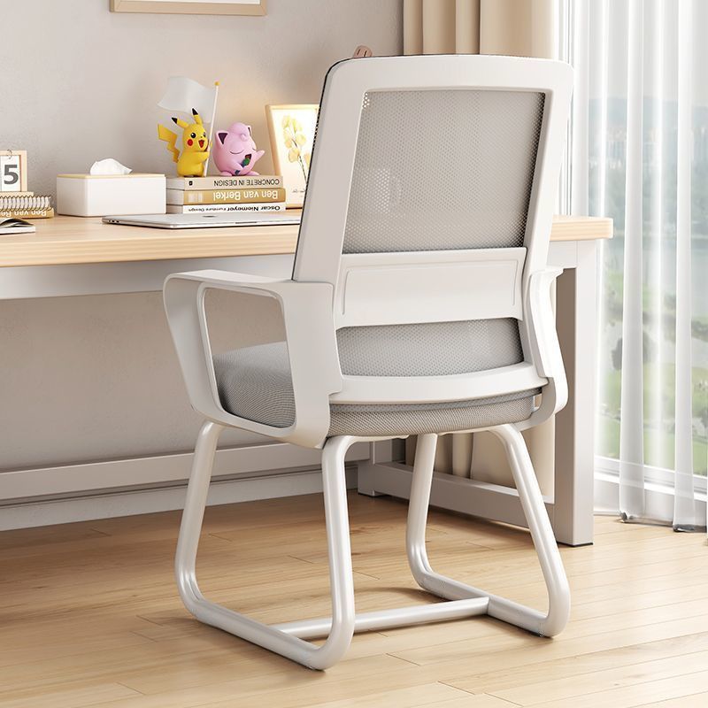 Modern Minimalist Square Rectangular Mesh Fabric Carbon Steel Desk Chair Backrest Armrest For Home Office