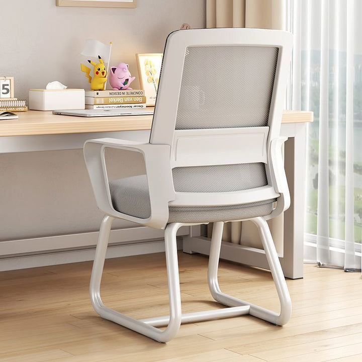 Modern Minimalist Square Rectangular Mesh Fabric Carbon Steel Desk Chair Backrest Armrest For Home Office