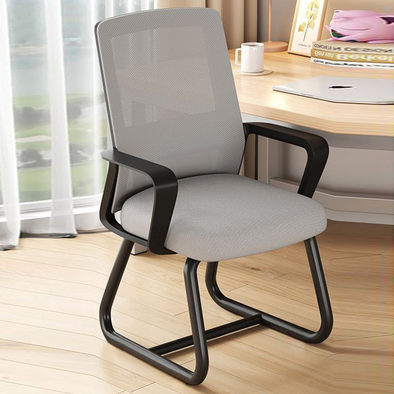 Modern Minimalist Square Rectangular Mesh Fabric Carbon Steel Desk Chair Backrest Armrest For Home Office