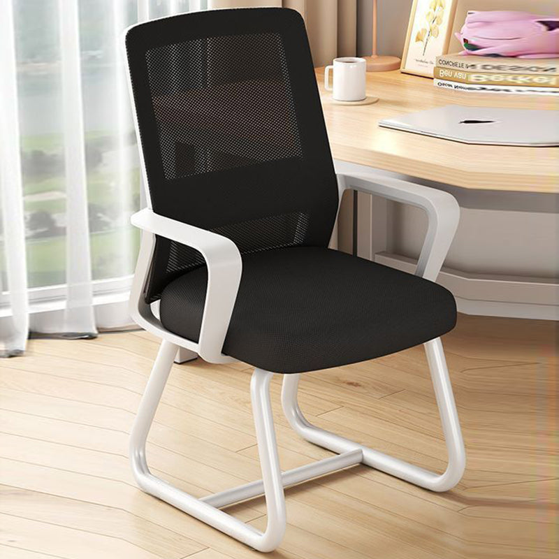 Modern Minimalist Square Rectangular Mesh Fabric Carbon Steel Desk Chair Backrest Armrest For Home Office