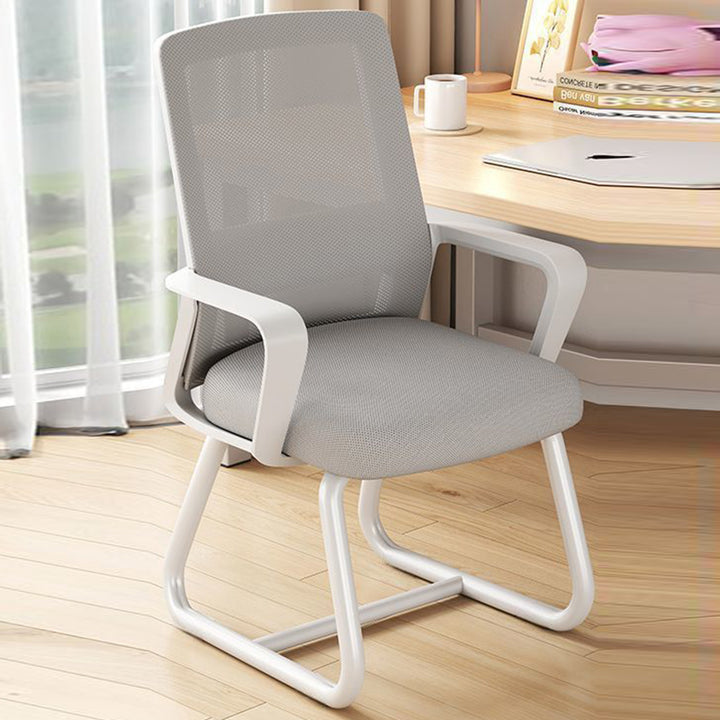 Modern Minimalist Square Rectangular Mesh Fabric Carbon Steel Desk Chair Backrest Armrest For Home Office