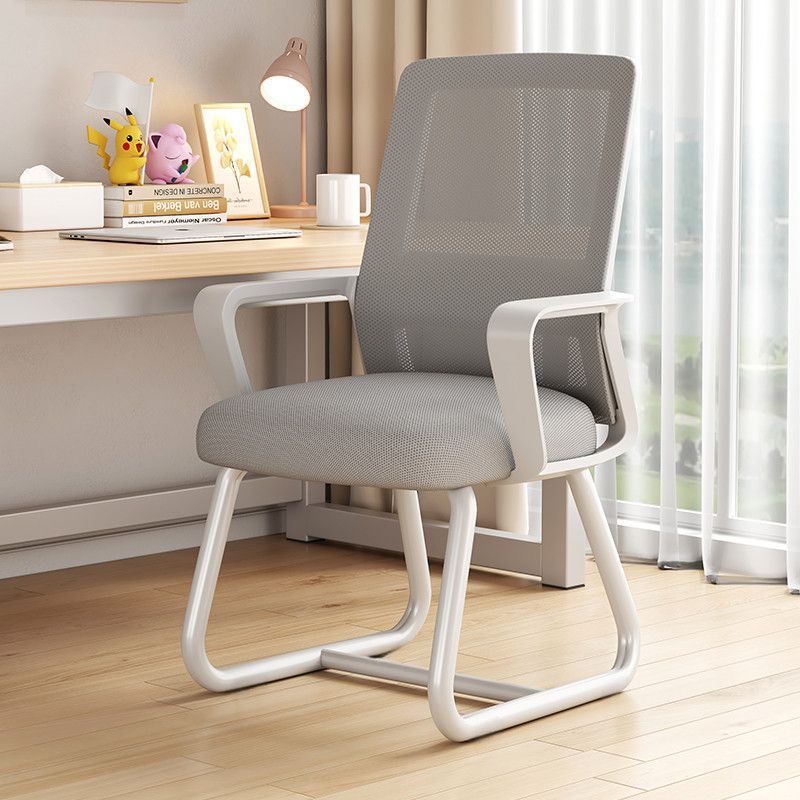 Modern Minimalist Square Rectangular Mesh Fabric Carbon Steel Desk Chair Backrest Armrest For Home Office